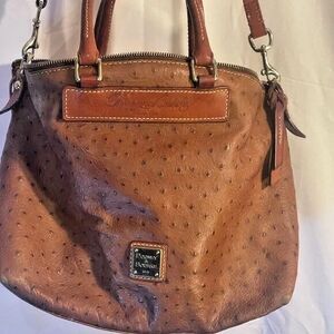 Dooney & Bourke  Carmel Leather Ostrich Domed Satchel J0894267  11 x 10.5x6